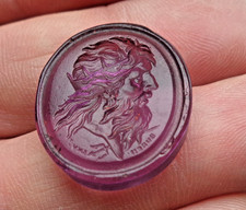 19TH CENTURY GRAND TOUR PASTE INTAGLIO SEAL NEPTUNE GEM ENGRAVER EDWARD BURCH