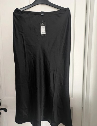 New look black satin bias - black, cut