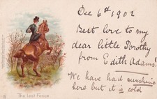 HUNTING HARRY PAYNE THE LAST FENCE - TUCK 188 c1902
