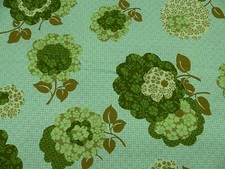 Vintage Retro ROWAN Fabric, green with flowers