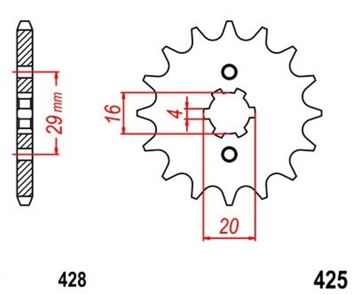Pinion 13t pitch 428 - pitch, for
