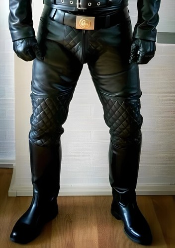 Men genuine leather pants - men's,