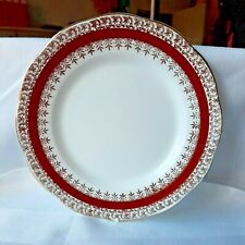 Vintage 1940-50 Salisbury Sarum Red & Gold Tea Plate #