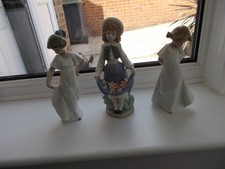 RETIRED NAO FIGURES SO PRETTY SO SHY & GIRL HOLDING FLOWERS IN SKIRT JOB LOT