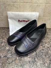 Hotter Size 5 Comfort Concept Ladies Slip On Shoes New Black With Purple