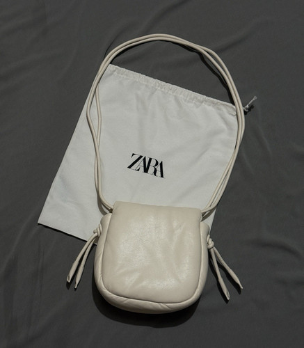 Zara small cream quilted faux - small,