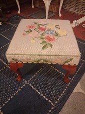 Vintage Footstool With Queen