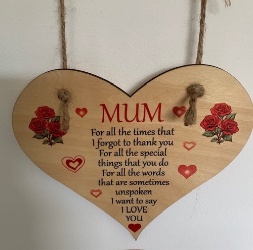 Large wooden heart plaque - large,