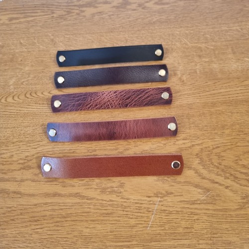Leather cabinet pull - cabinet, handle