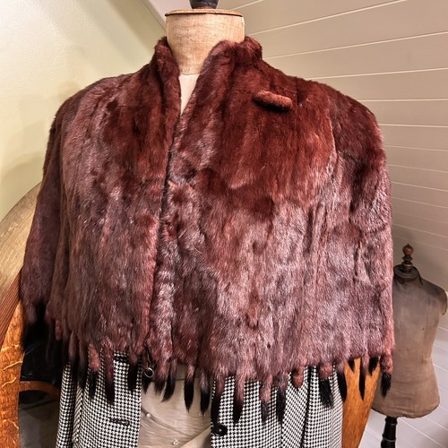 Vintage 40s 30s red - , ermine