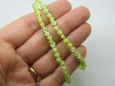 88 Millefiori beads flat flower green white 4mm glass OB128