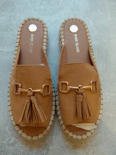 River island tan mule tassle - river,