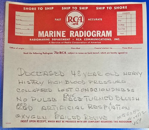1960s rca marine radiogram - marine,