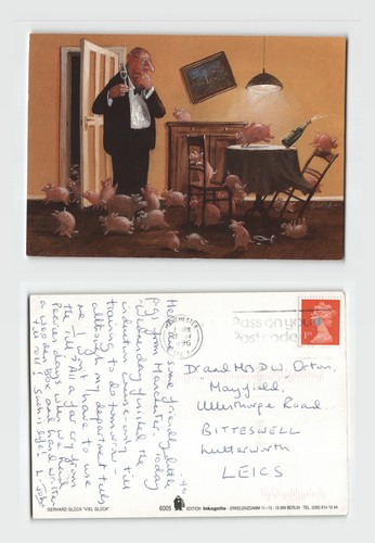 Humorous cartoon postcard - cartoon,