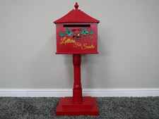 Large Red Metal Christmas Post Box Letters for Santa Mailbox Festive Decor
