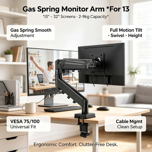 Single monitor arm - monitor, desk