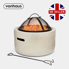 Vonhaus Beige Round MgO Fire