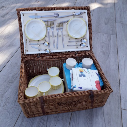 Vintage wicker picnic - , basket