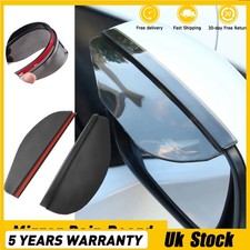2X Black Car Rear View Wing Mirror Eyebrow Guard Sun Visor Shield Rain Board UK