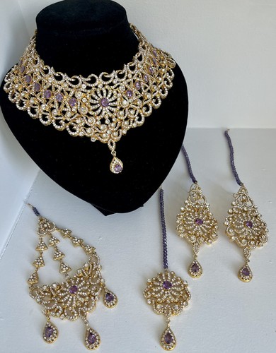 Gold purple lilac crystal - gold,