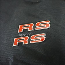 2x Red RS Big Glossy 3D Acrylic Badge Sticker Emblem Decal Motors Door Racing ST
