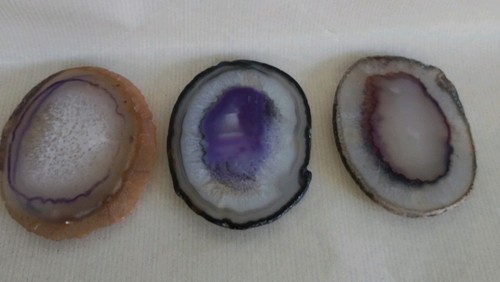 Three real agate coasters - real,
