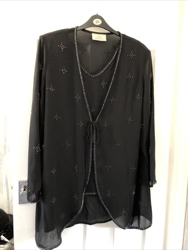 Ladies black beaded - beaded, two