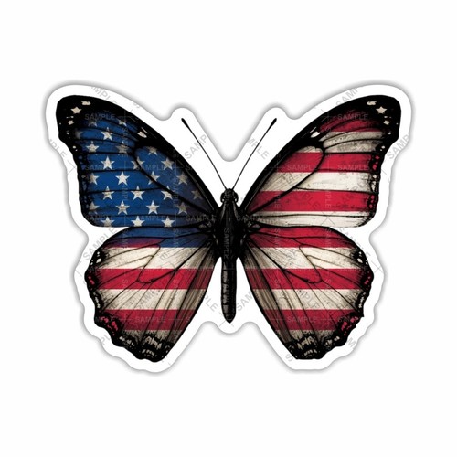 Butterfly usa flag - butterfly, sticker