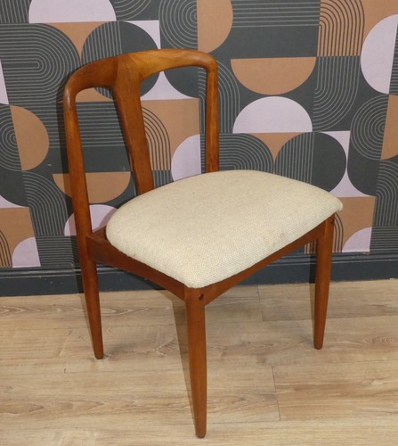 Chair teak wool - wool, white