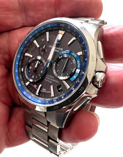 CASIO OCEANUS Watch OCW-G1000-1AJF GPS Hybrid Solar Radio Silver Blue Titanium
