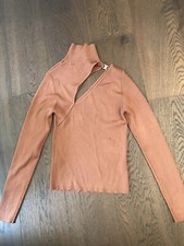 Zara Brown Chocolate Top Gold Buckle Size medium Stretchy UK 10