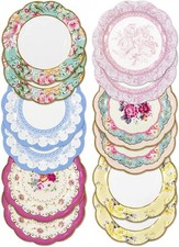 Talking Tables Pack of 12 - Size 18cm, 7" Tea Party Vintage Floral Paper Plates