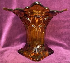 Art Deco Amber Glass Vase With