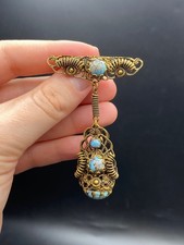 Vintage 1930s Art Deco Czech Pendant Drop Brooch Fob