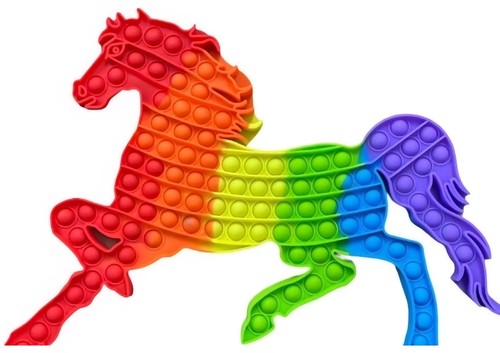 Jumbo rainbow horse push - jumbo,