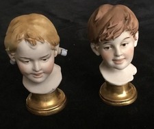Benacchio/goebels Italy Fine Porcelain Boy&girl Bust Figurines 
