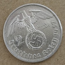 Germany 1937-F (Third Reich) Silver 2 Reichsmark