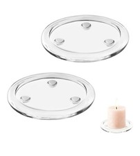 2Pcs Round Glass Candle