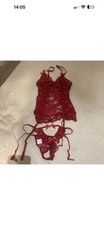 NEW Red Lace Lingerie Set