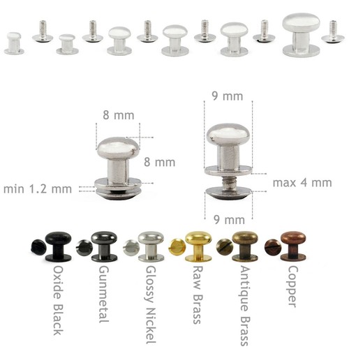 Sam brown button screw studs - brown,