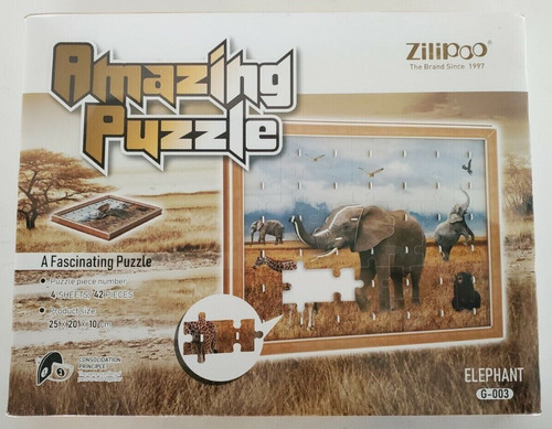 Elephant jigsaw puzzle - 3d,