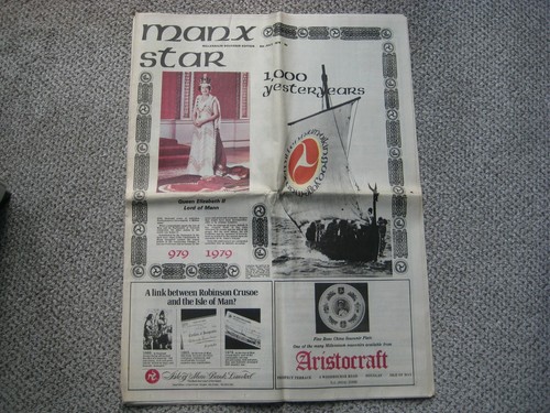 Old newspaper manx star - old,