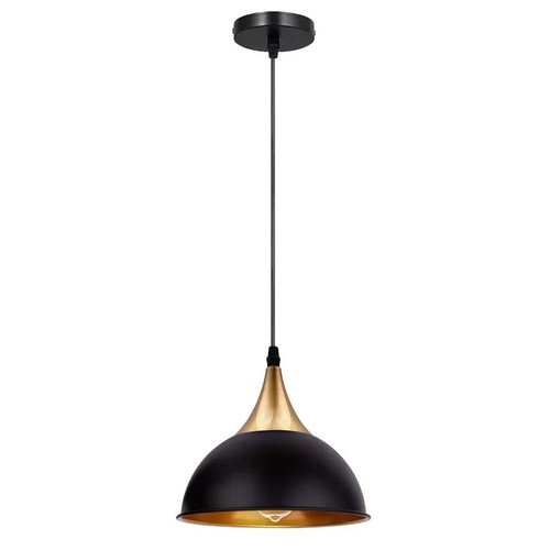 Industrial black dome pendant - black,