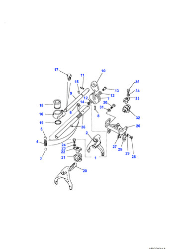 Selector lever shaft manual - lever,