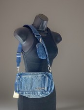 Desigual Blue Washed Cotton Denim Shoulder Bag Hemp Shoulder Strap & Coin Purse