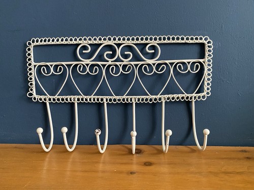 Cute white metal rack with - white,