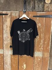AllSaints Short Sleeve T-Shirt Black Cotton Crew Neck Graphic Print Small
