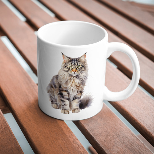 Maine coon cat 11oz white - 11oz,