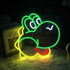 Custom Made personalised mario yoshi gaming gamer nintendo Neon Sign led light