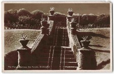 Bridlington Yorkshire Floral Staircase The Parade - Real Photo Postcard N06
